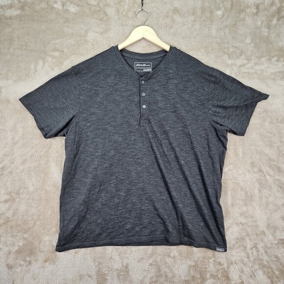 Eddie Bauer Other - Eddie Bauer Henley Shirt Short Sleeve Buttons Men's Size XXL 2XL Gray Casual